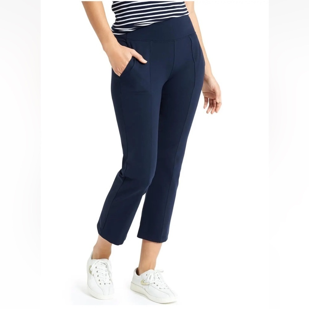 Athleta Women's 591437 Metro Crop Kick Flare Pant, Navy Blue Size XS